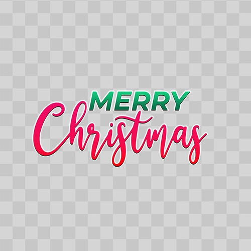 Merry Christmas Decorative Text Free transparent PNG